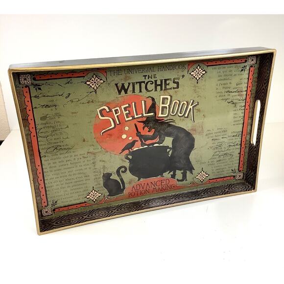 Lori Siebert Creative Co-op The Witches’ Spell Book Tray/Platter 18”W Halloween - Picture 1 of 11